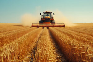 autumn-harvest-combine-harvester-in-golden-wheat-field-for_62445147