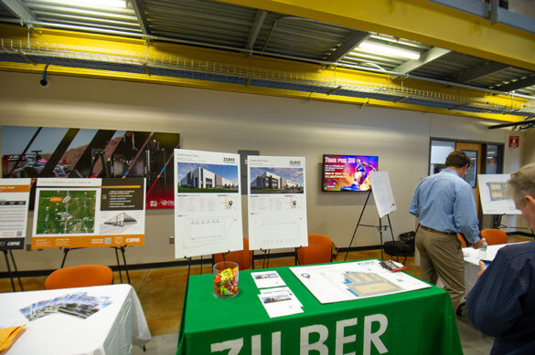 Zilber display table at the First Park 94 and CBRE representatives at the 2022 Racine County Commercial Real Estate Showcase event